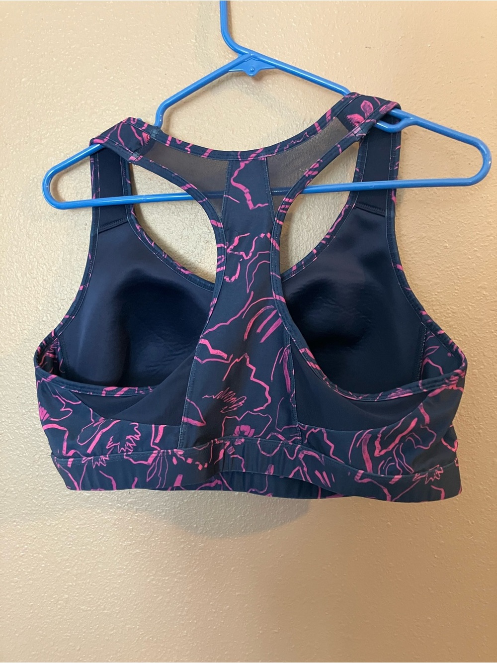 Floral Performance Leggings - Navy with Pink Print - Picture 4 of 9